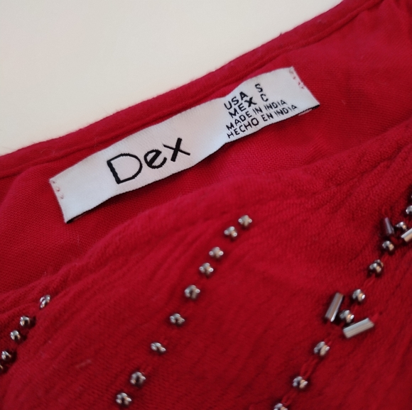 Gorgeous Dex Hand Beaded Tank. SIZE S Crimson with grey silver beading, lined. - Picture 2 of 12